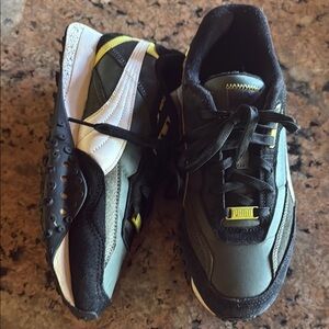 Puma Black green yellow sneakers size 8